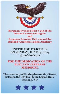 Veterans Memorial Invitation front & back